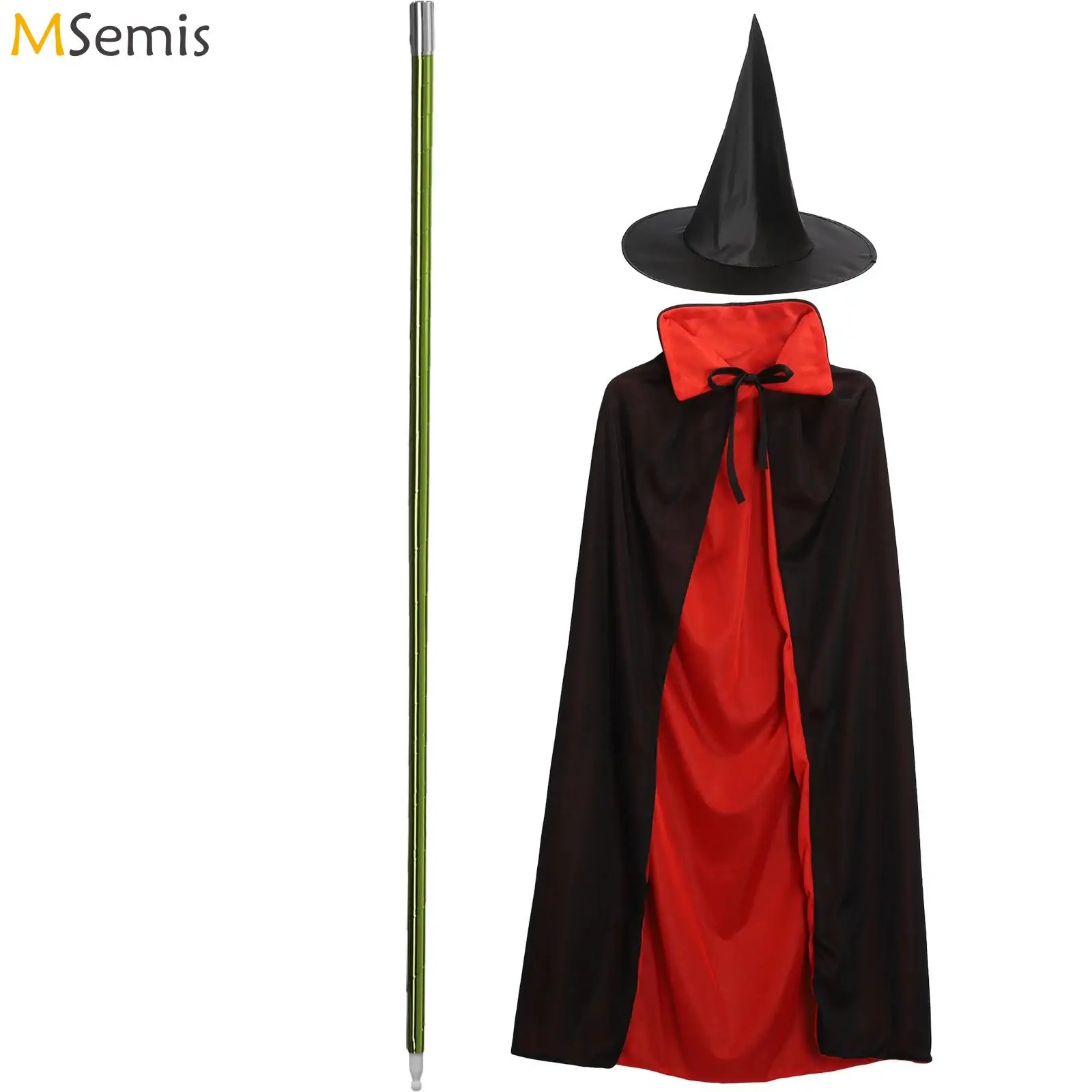 

Adult Magician Performance Costume Halloween Themed Party Cosplay Kit Props Set Magician Accessories Hat Cape Magic Wand Outfits