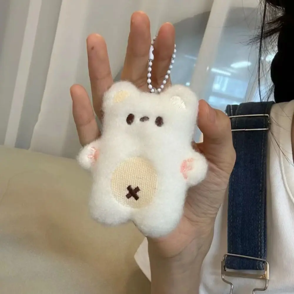 Criativo macio squeeze urso chaveiro de pelúcia pelúcia dos desenhos animados rangido urso pingente chaveiro brinquedos de pelúcia crianças