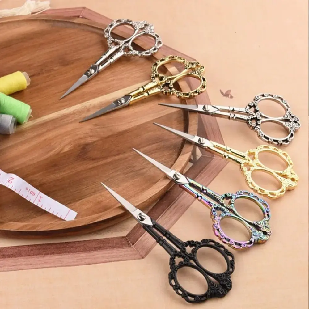 Stainless Steel Retro Scissors Classic Style Antique Design Embroidery Scissors Small Size Rust-resistant Paper Cutting Tool - view 5