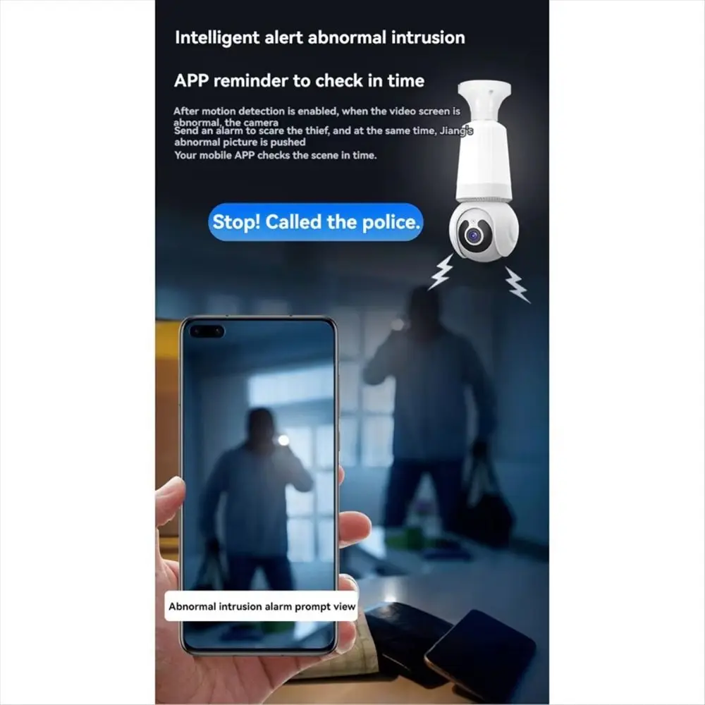 2MP/3MP Resolution E27 Bulb Camera Color Night Vision Wireless Design Wifi Surveillance with LED Bulb Motion Detection Infrared