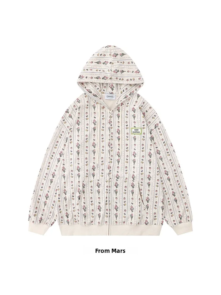 

Loose Hooded Cardigan from Xiaohuatian Men's Ethnic Faion Winter 2023 Loose Fit Comfortable Cardigan for Men