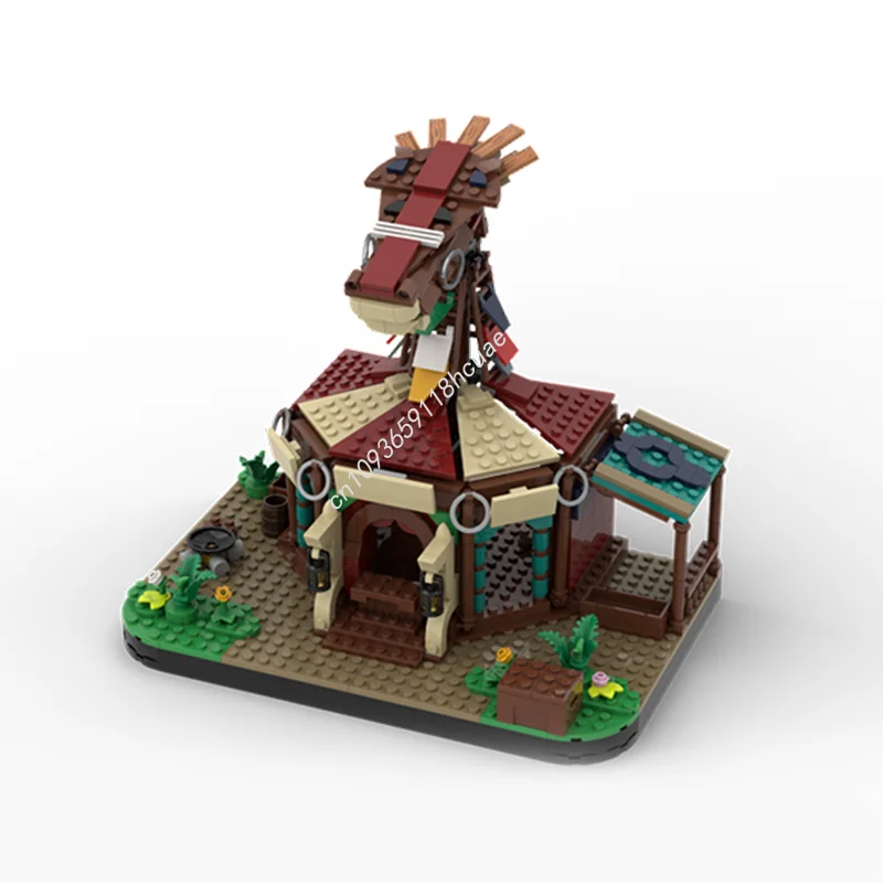 

701pcs MOC Wild Horse Stable GreenClad Swordsman Hero Model Building blocks Kids DIY Education toys Christmas gifts