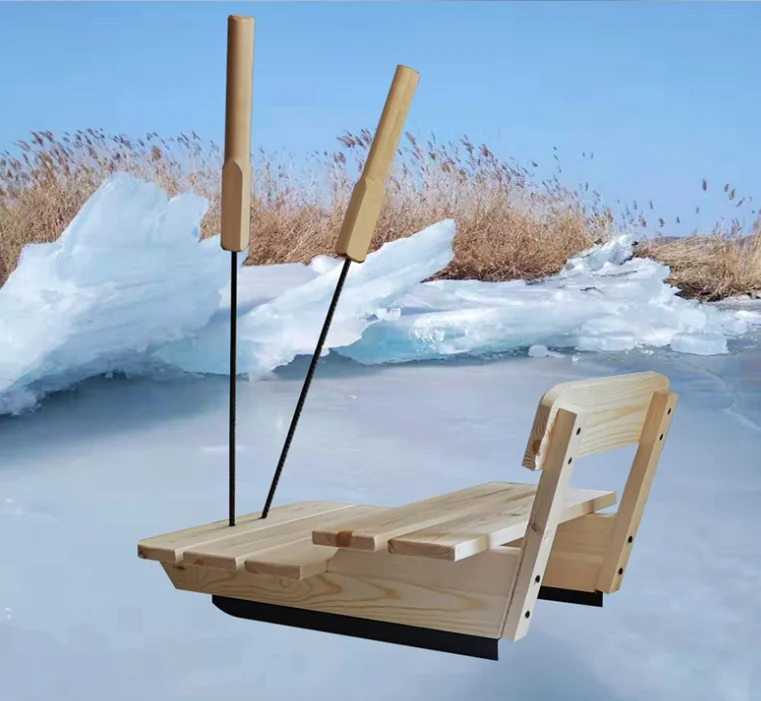 

2024Hot Sale Ice Sled for Kids Outdoor Sport Equipment Snow Sled Eco-friendly Solid Wood Sled