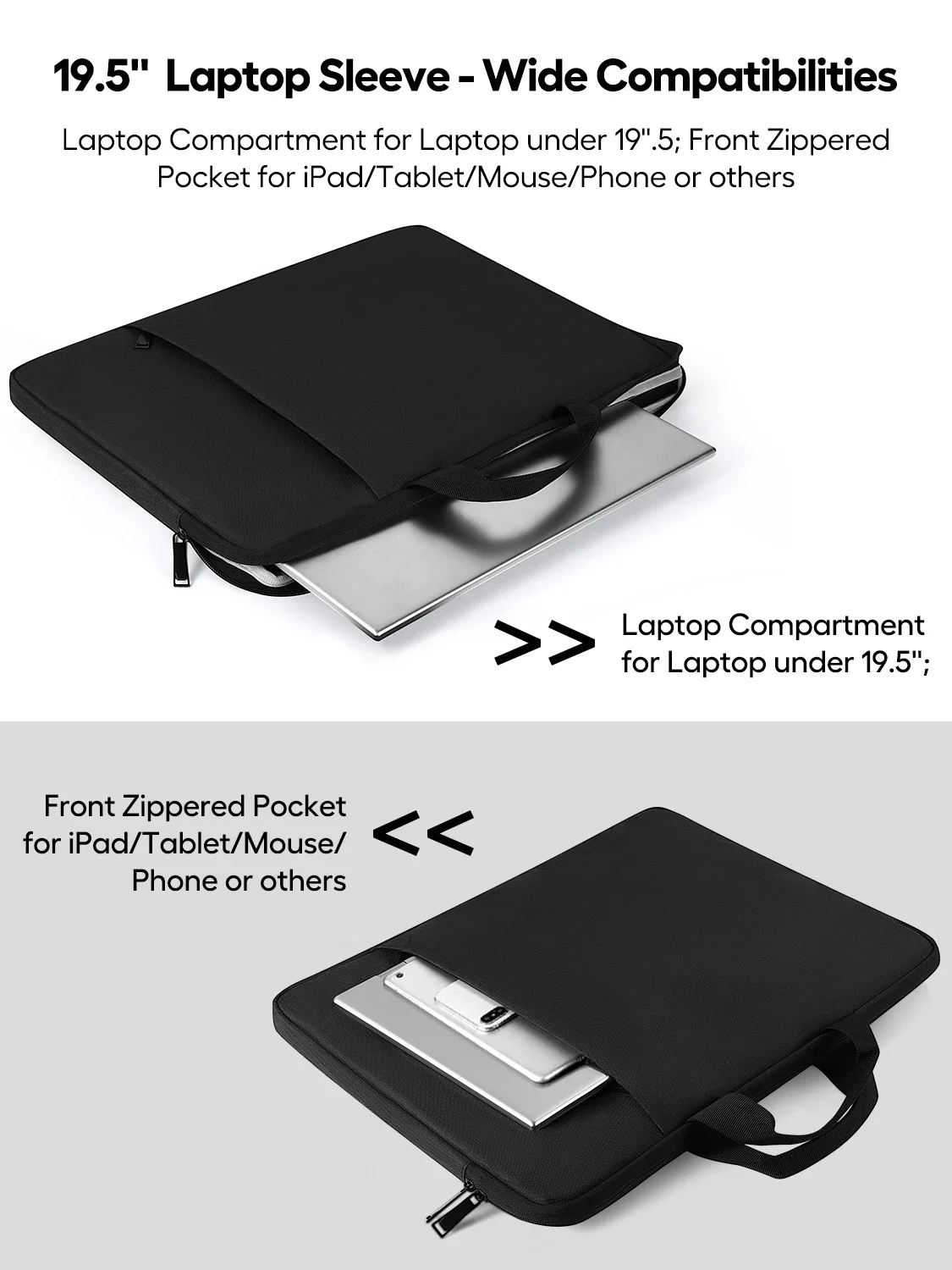 UPERFECT 19 inch 360° Protective Handbags Computer Cover Bag for 18.5-19.5