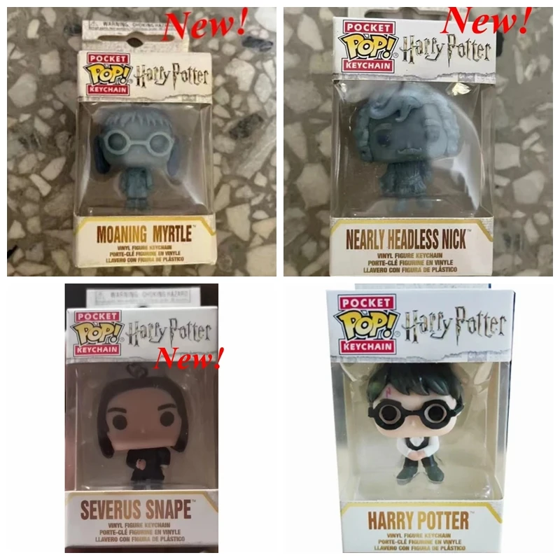 New FUNKO Keychain Pocket Moaning Myrtle Nearly Headless Nick Potter Severus Snape Vinyl Action Figure Toys Gifts Decoration