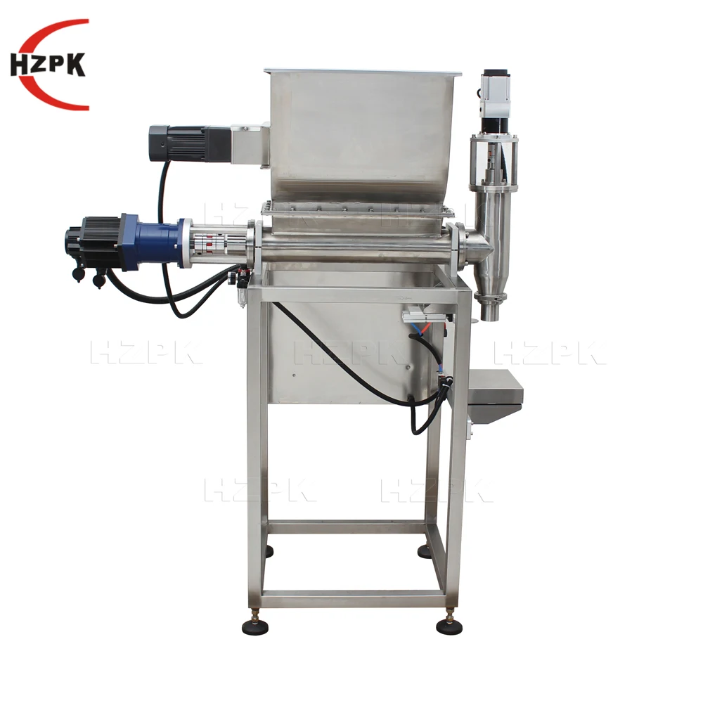 HZPK Vertical Semi Automatic Single Head Food Mashed Potatoes Paste Cans Auger Spiral Screw Filling Machine