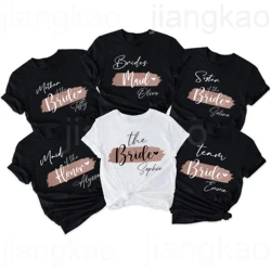 Personalised Hen Party Shirts Custom Name Team Bride T-Shirt Bridal Bachelorette Party Friends Family Outfit Bridesmaide Tee Top
