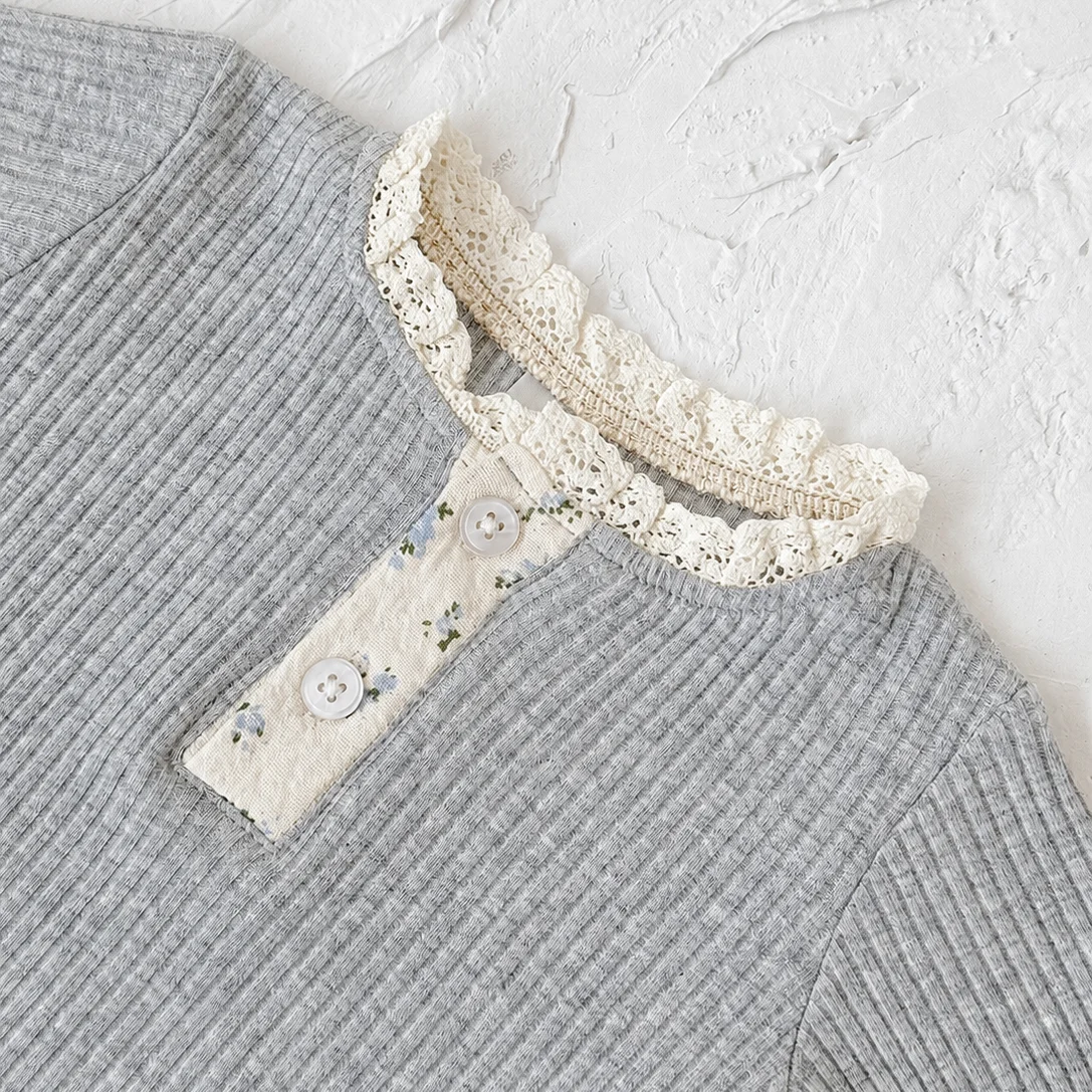 Herbst Mode Neugeborenen Baby Mädchen Kleidung Komfort Einfarbig Spitze Lange Ärmel Trendy Atmungsaktive Kinder Mädchen Koreanischen Stil – Detail 24