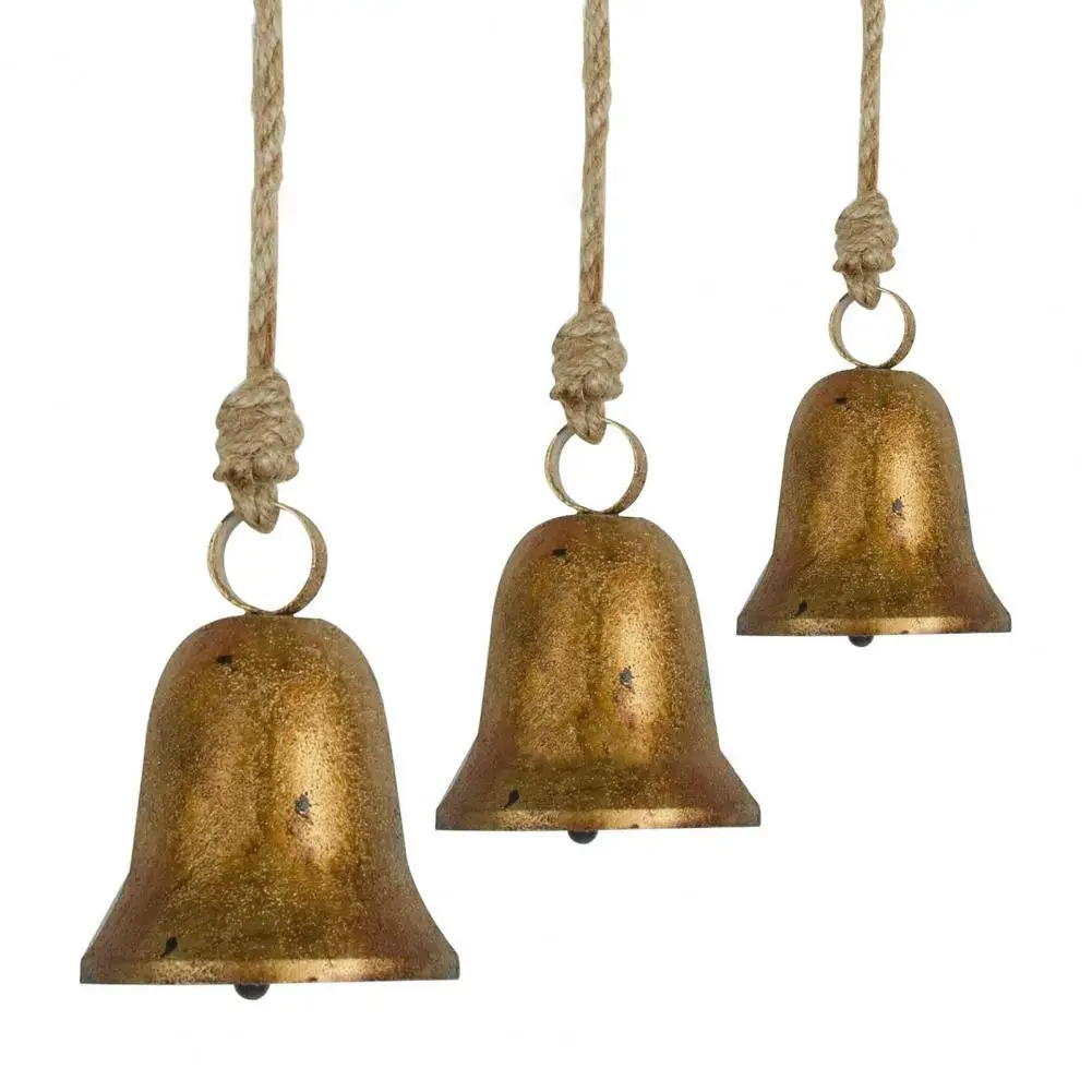 Novel Christmas Bell Vintage Handmade Christmas Bells Set Metal Harmony Sound Bells for Indoor Outdoor Decoration Rustic for Dog