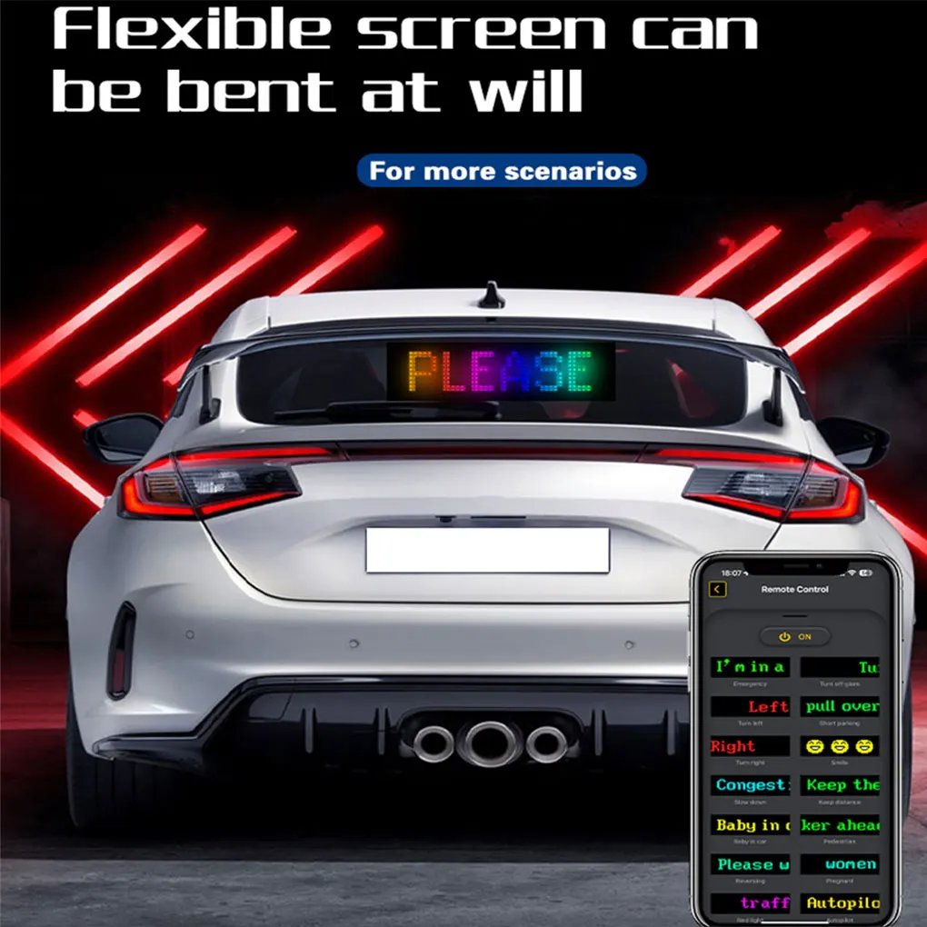 LED Matrix Pixel Panel  Scrolling Bright Advertising LED Signs Flexible USB 5V LED Car Sign Bluetooth App Control For Car Store