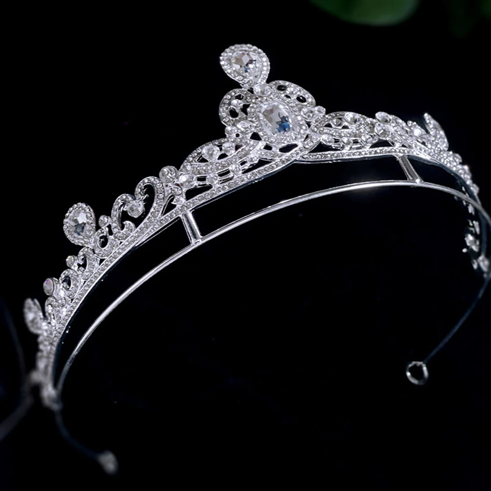 

Silver Crown Bridal Tiara Wedding Accessories Rhinestone Zinc Alloy Pageant Crowns Hair Decor Birthday Party Prom