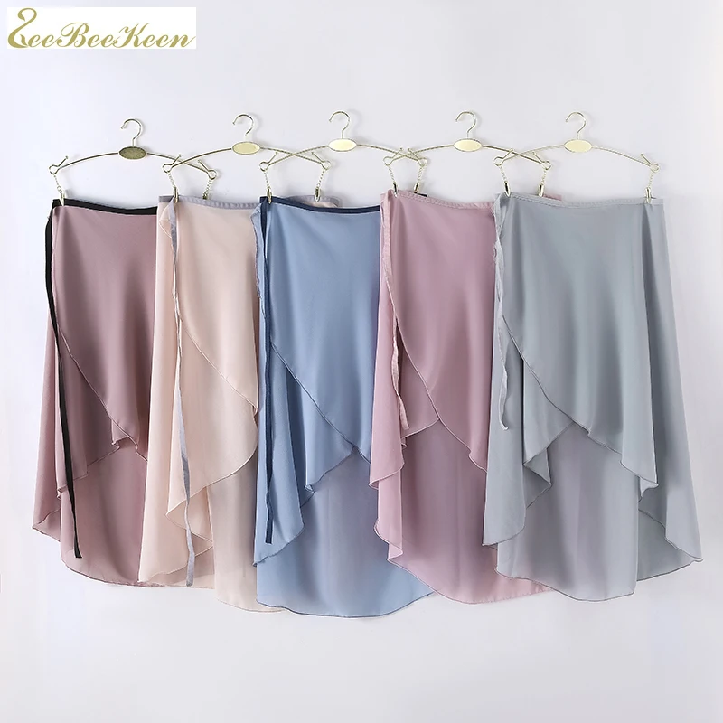 Ballerina women chiffon skirt Ballet practice skirts national dance wear Adult Gymnastics Ballet Wrap skirt Teachers dance dress