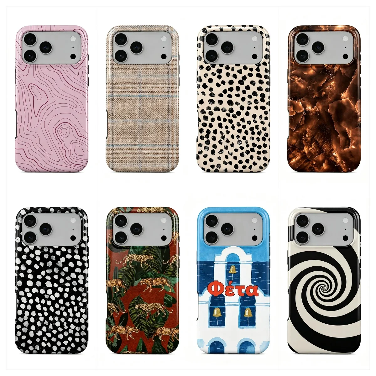 Coque de téléphone de luxe à pois ambrés pour iPhone 18 17 17e 16e 16 15 14 13 12 11 Air Pro Max Plus, coque arrière double couche