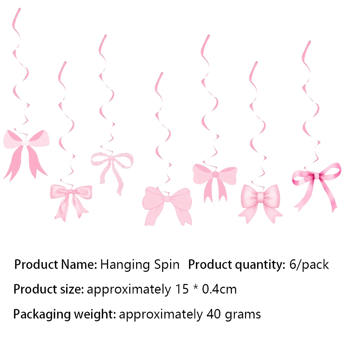 Bow Birthday Party Decorations Hanging Swirls Set Pink Bow Banner Bridal Shower Girls Bow Coquette Birthday Party Decor Supplies