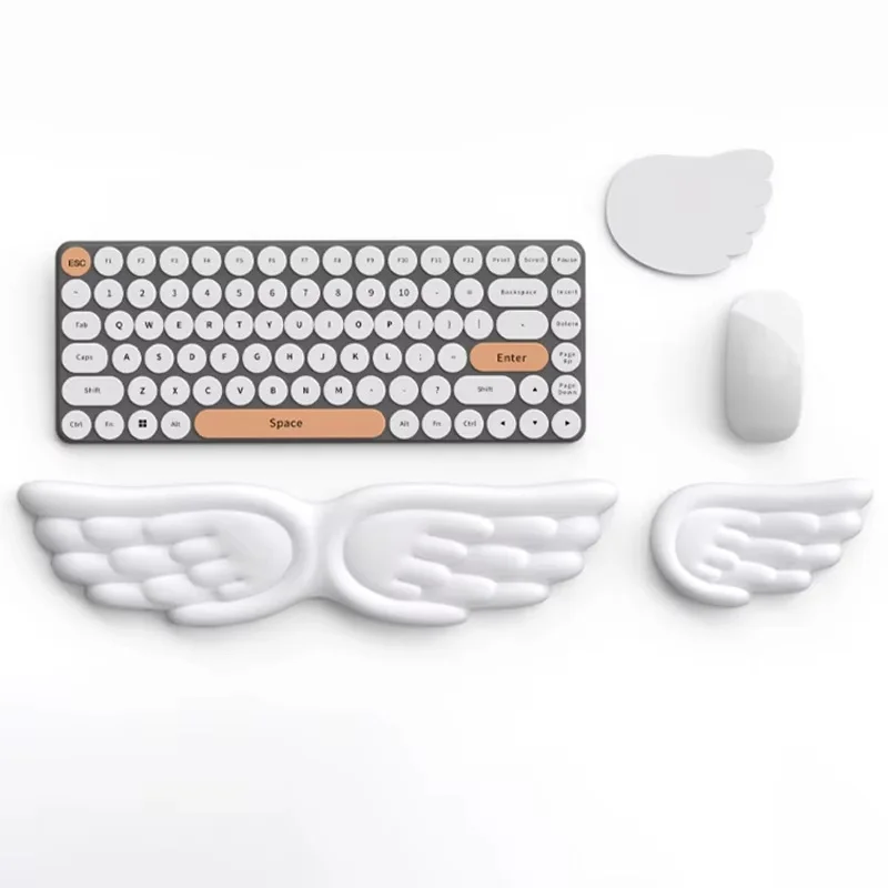 Mechanische Tastatur-Maus-Handgelenkauflage, Engelsflügel-Design, Memory-Schaum-Mauskissen, Handgelenkstütze für Büro, Computer, Laptops