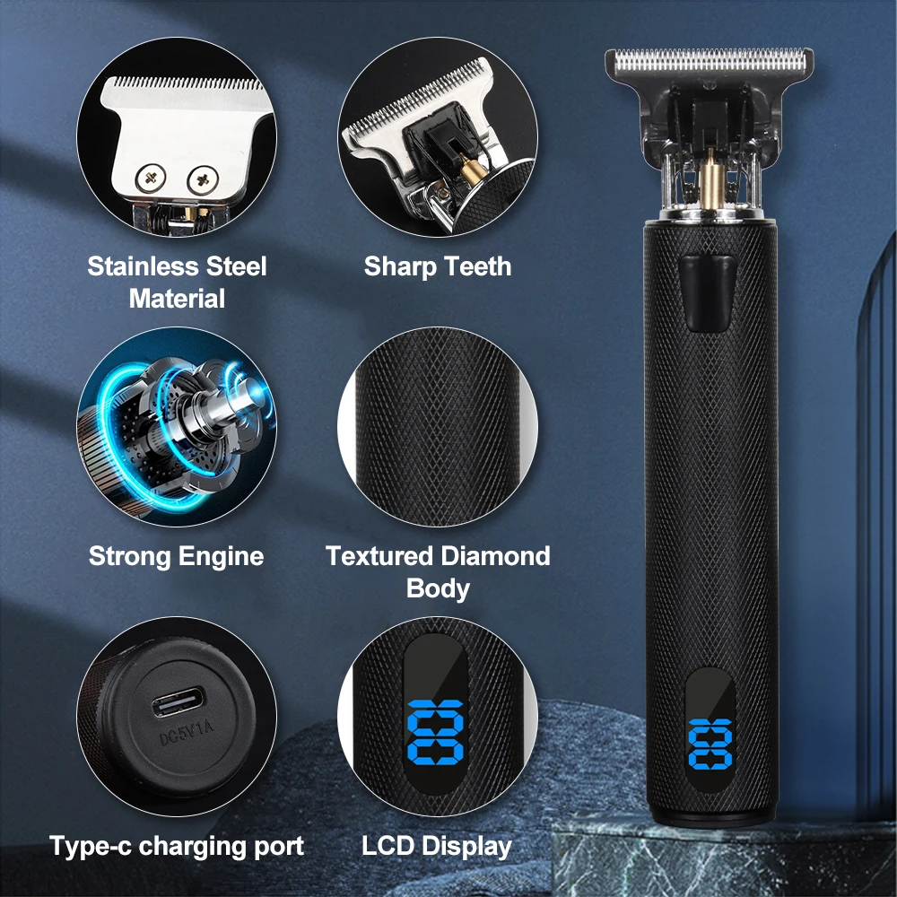شاشة LCD رقمية، ماكينة حلاقة معدنية بالكامل للسفر، ماكينة حلاقة كهربائية محمولة، ماكينة قص الشعر للنساء