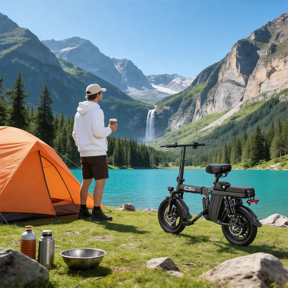 Uplee GS5 500W 48V 15AH Electric Bicycles Ebike E-Bike For Adults, 3-Riding Modes, 14" Foldable Ebike, With Charger And Battery, MAX Speed 19.9 MPH, Dual Disc Brakes, Durable And Lightweight Frame, All-Terrain Foldable Ebike image 5