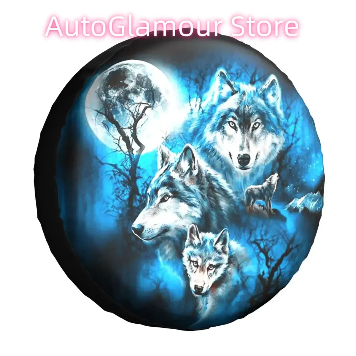 ثلاثية الأبعاد القمر الذئب في الهواء الطلق غطاء الإطار الاحتياطي ل برادو لاند كروزر SUV 4WD 4x4 حماة عجلة السيارة اكسسوارات 14 "15" 16 "17" بوصة