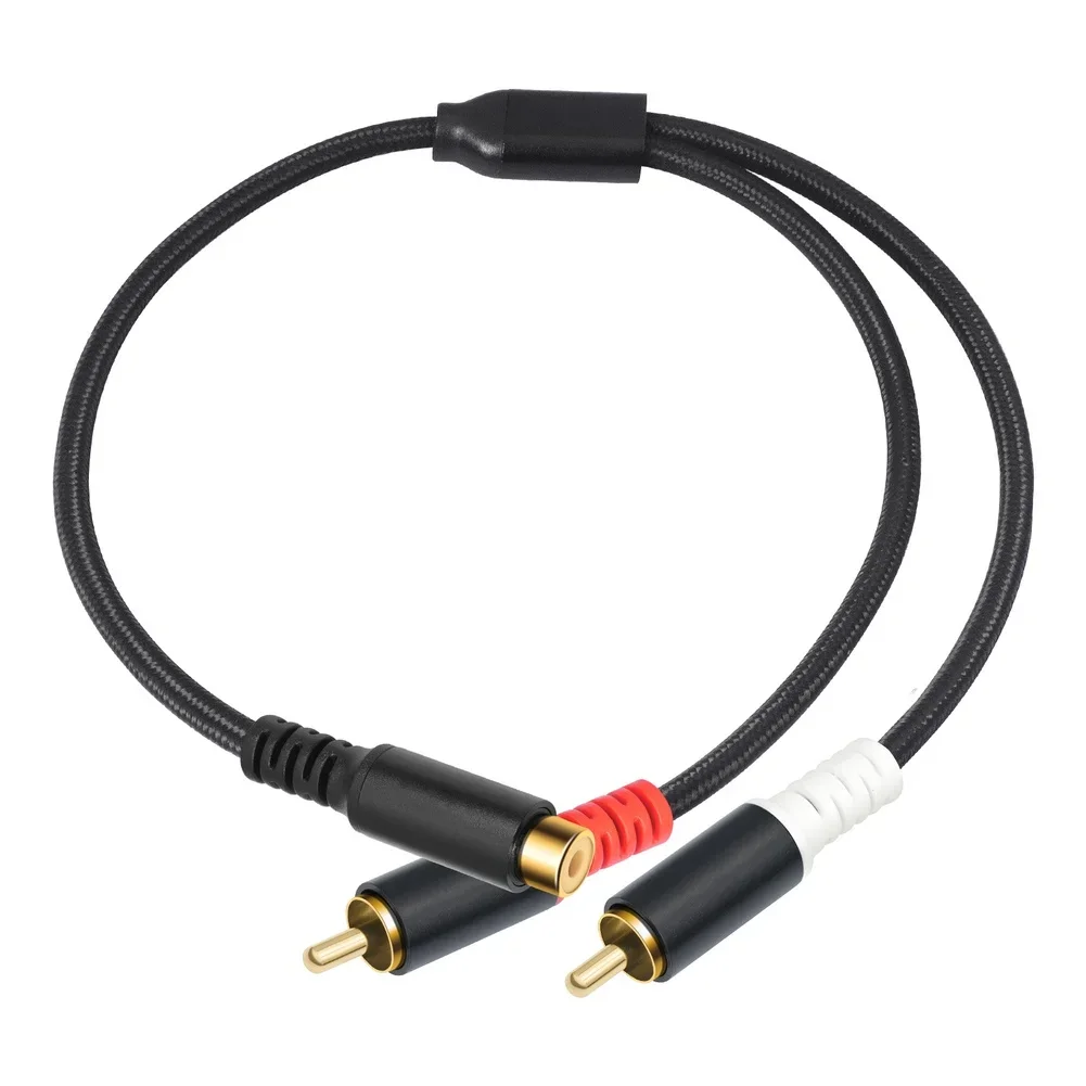 

Позолоченный Y-образный разветвитель с одним входом RCA (женский) и двумя выходами RCA (мужские) для стереоаудио или видео, 30 см