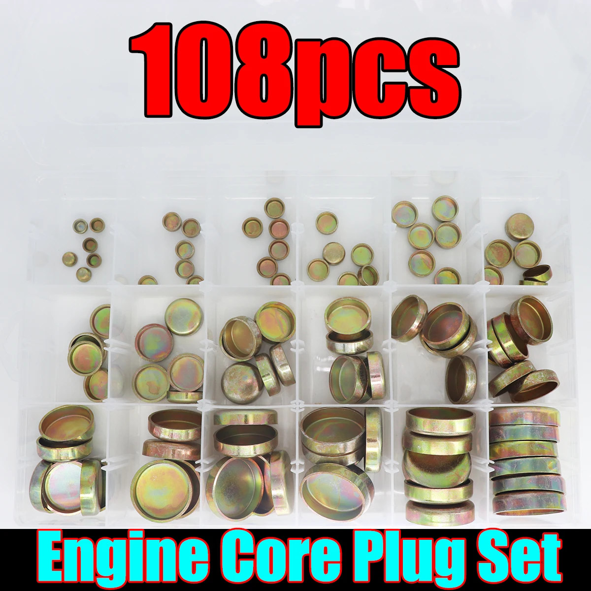 

108 шт. универсальная заглушка расширения для заварки дизельного двигателя, оцинкованная для головки блока цилиндров трактора и морозная крышка сварки блока 8-36 мм