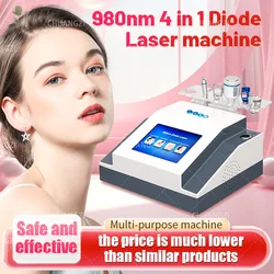 Machine de Suppression des Veines Vasculaires, 4 en 1, 980nm, Diode Laser 980, Physiothérapie pour Veines Vasculaires et Araignées