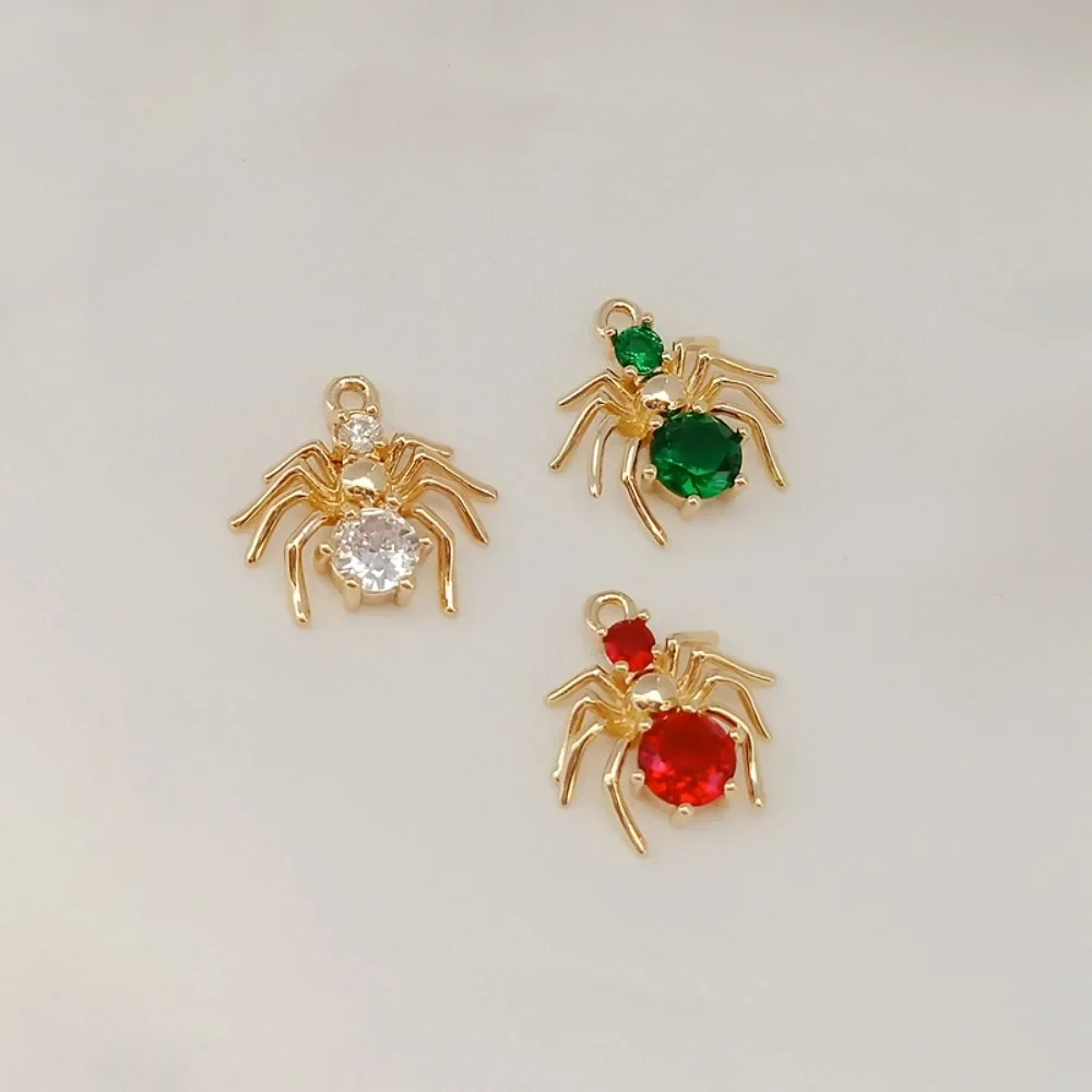 

Позолоченный 14-каратный кулон-паук из циркона, браслет 15 мм, ожерелье, серьги, кулон, аксессуары для самостоятельного изготовления материалов