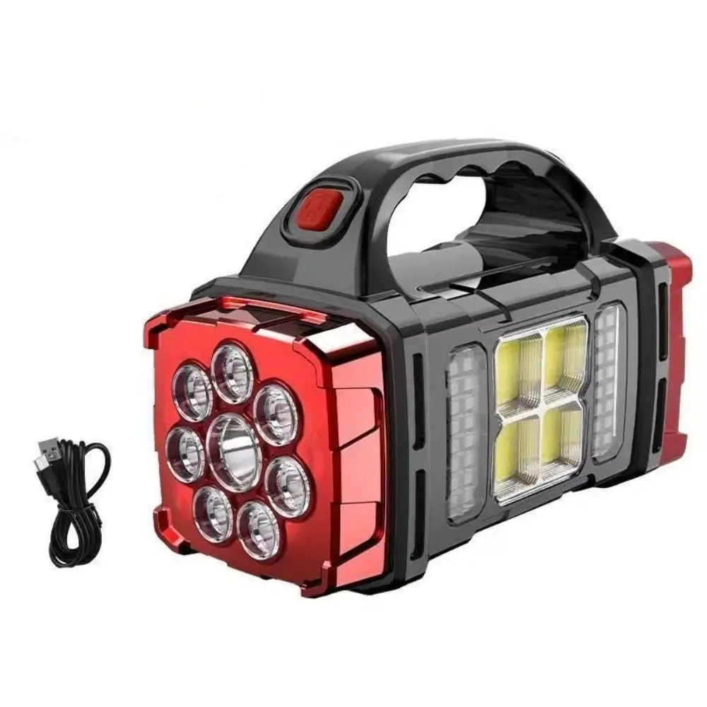 ポータブルハイパワーソーラーポータブルサーチライト 4 ギア防水トーチワークライト USB 充電式滑り止め懐中電灯ハイキング