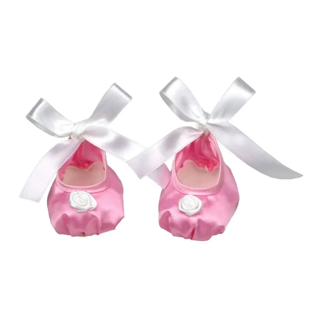 1 Pair Cloth Bow Doll Shoes Bowknot Handmade Mini Ballet Shoe Tie Up Simulated Doll Mini Shoes Dollhouse Miniature