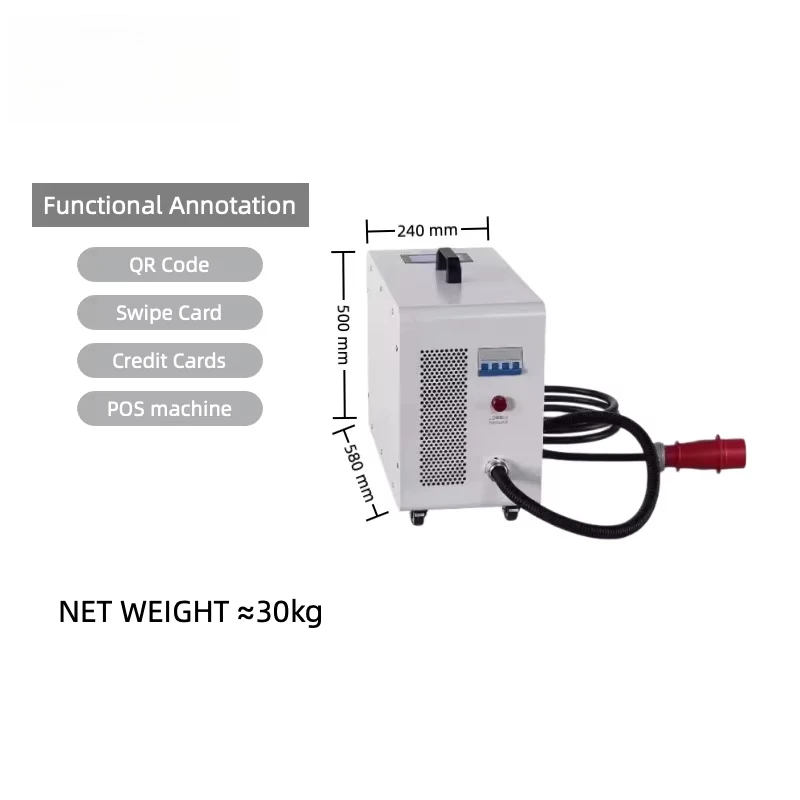 30kW portable DC fast electric vehicle charger, mobile emergency charging pile with touch screen, ideal for roadside rescue