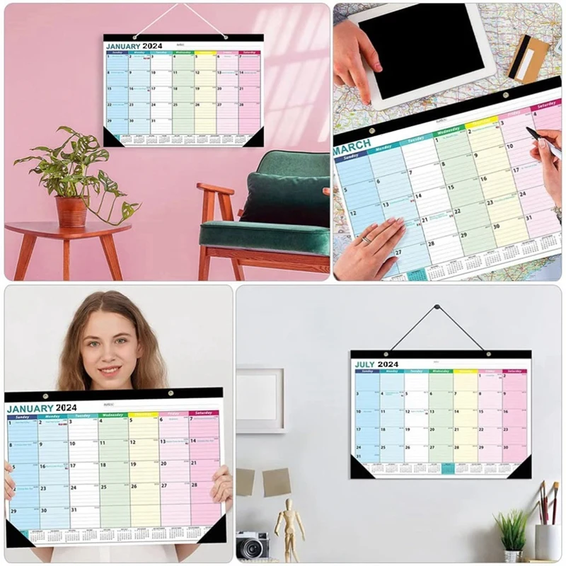 2024 Calendar Wall Calendar 2024- 2025, 18 Months Wall Calendar From January 2024- June 2025, Hanging Hook Durable Easy To Use
