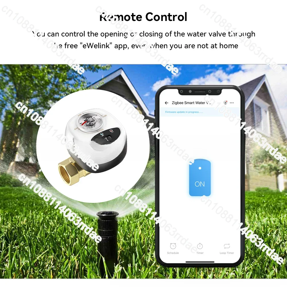 Vanne d'eau intelligente avec interrupteur intégré automatique, robinet à bille électrique, télécommande sans fil