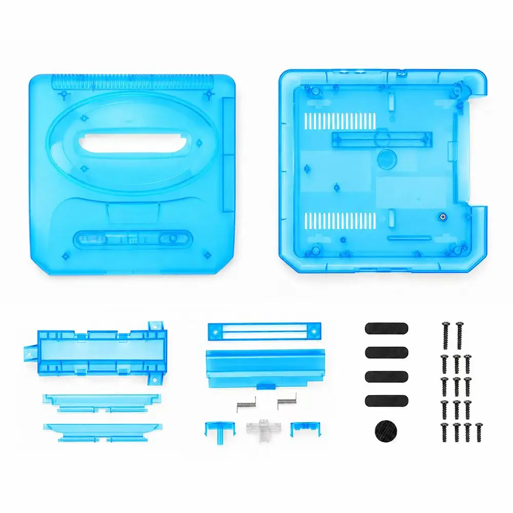 LinkRetro Transparente ABS-Ersatzhülle Spritzgegossenes Konsolengehäuse für Sega Genesis 2 / MD2 Spielkonsole