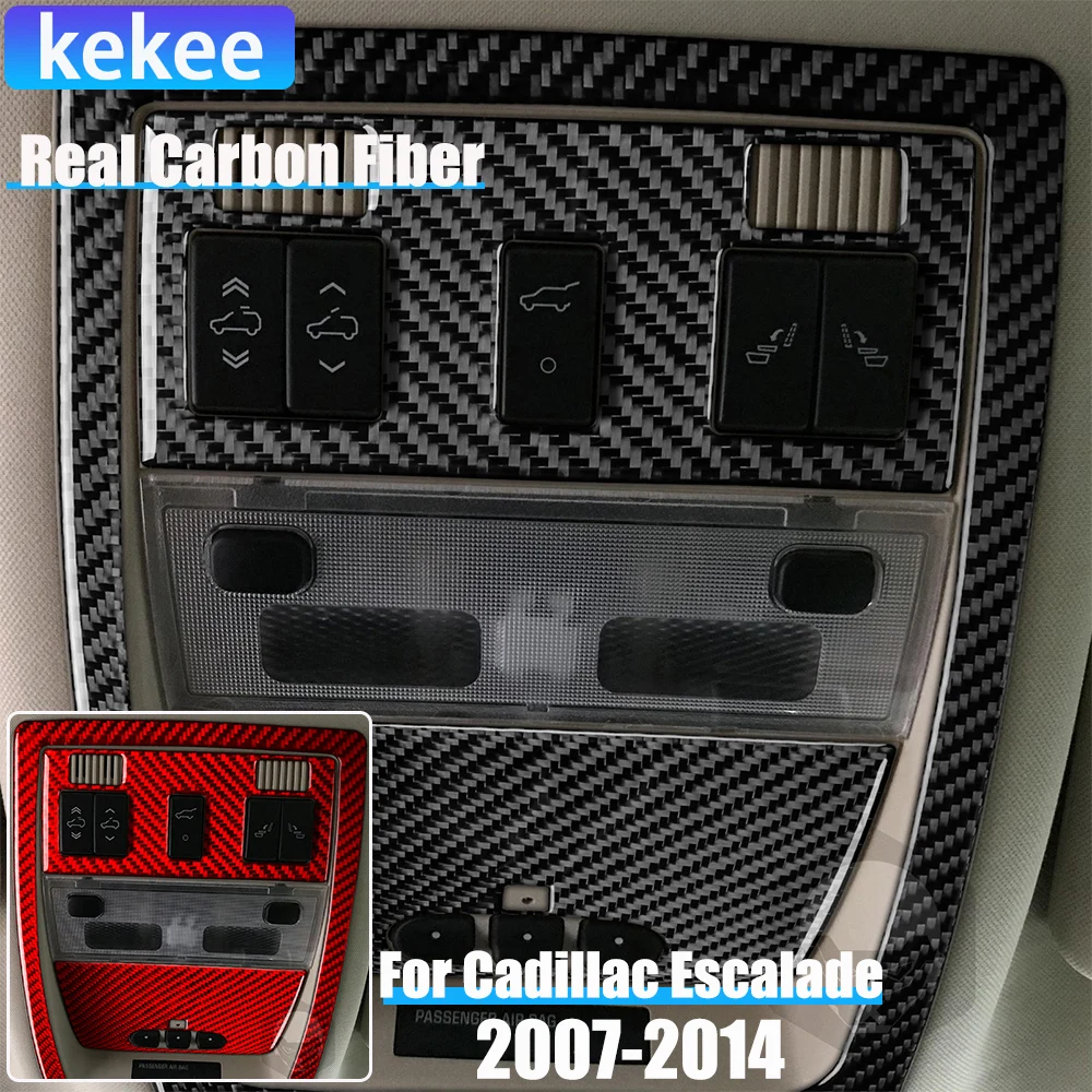

Real Carbon Fiber Car Accessories Readinglight Set Trim Decorative Cover Soft Sticker For Cadillac Escalade EXT ESV 2007-2014