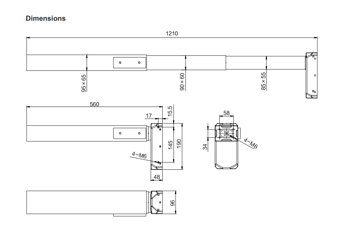 JS36DR4-3-S Gambe da tavolo per mobili di alta qualità Sistema di colonne di sollevamento con attuatore lineare 24 V