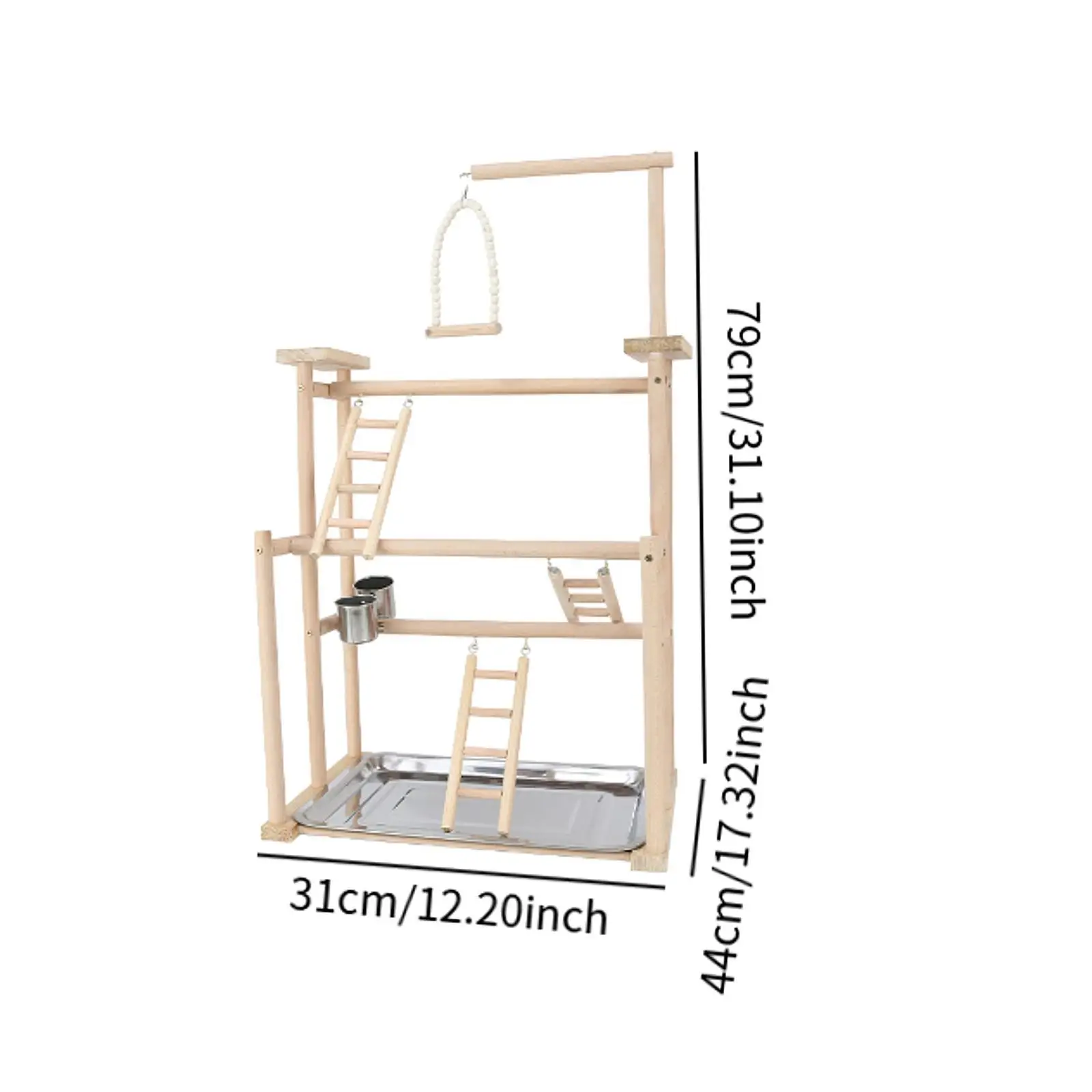 Vogelspielständer, Papageienspielplatz, robust, Vogelkäfig-Zubehör, Laufstall für Vogelspielgymnastik, Vogelsitzständer aus Holz für Sittiche