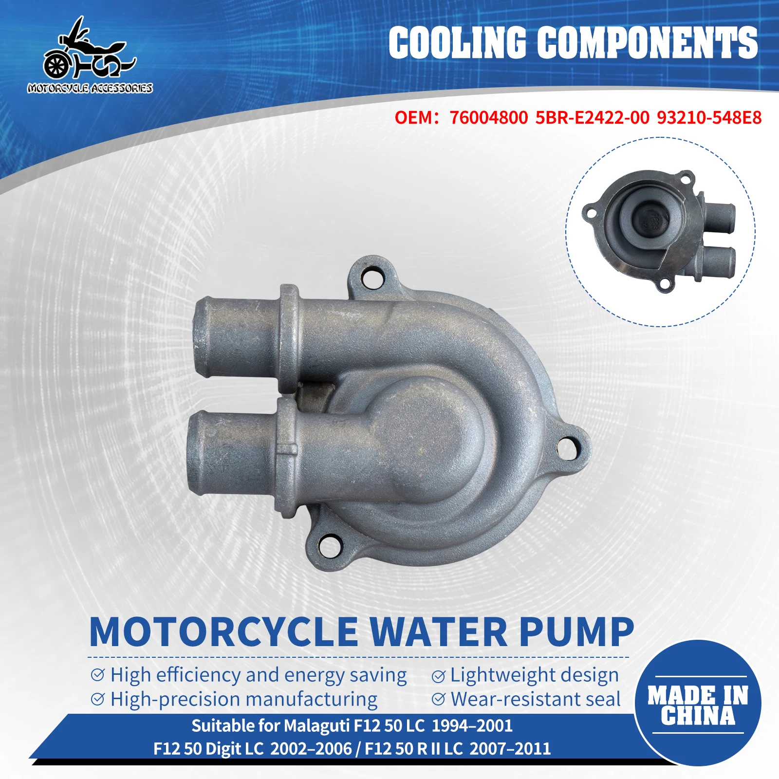 SJ Motorcycle Phantom F12 Water Pump Minarelli Horizontal For Malaguti F12 Phantom 50 LC 1994–2001 F12 Phantom 50 Digit LC 02-06