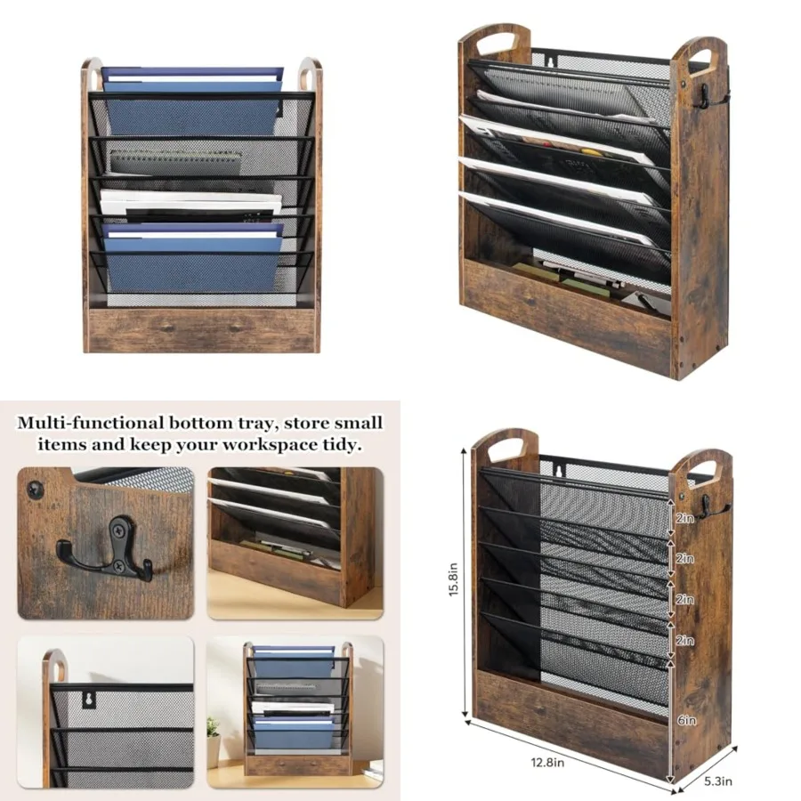 

EHWINE 6-уровневый подвесной настенный органайзер для файлов с нижним лотком для эффективного управления почтой и документов в офисе или домашней установке