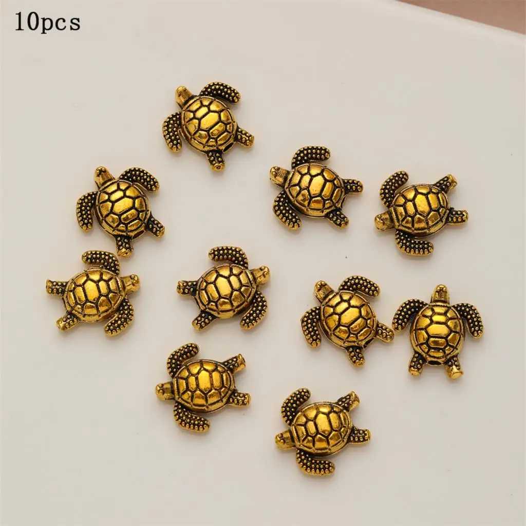 10pcs gold three-dimensional turtle DIY handmade necklace bracelet accessories