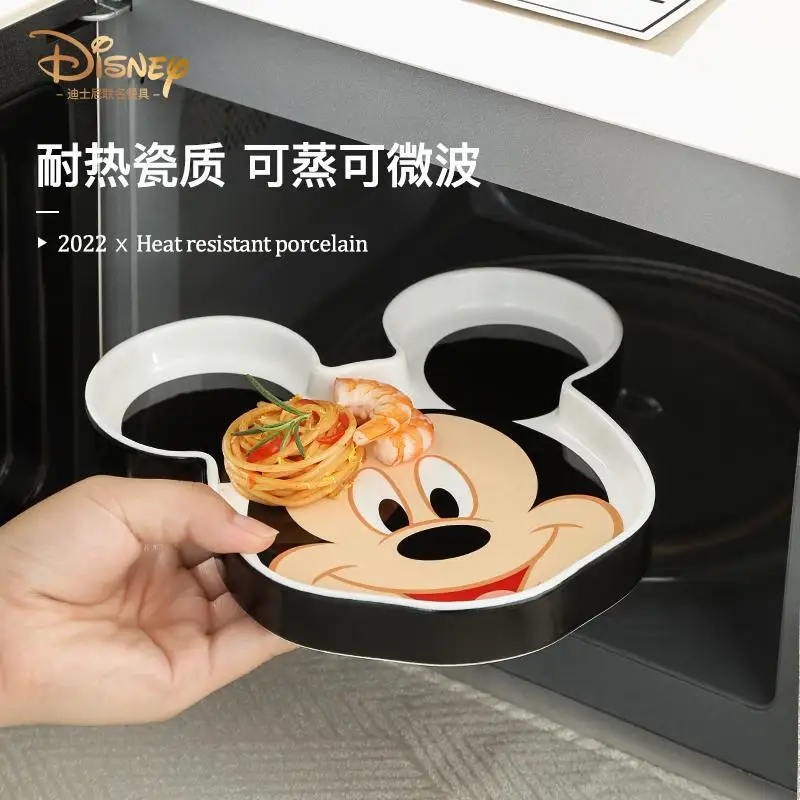 Disney Mickey Minnie children's baby dinner plate tableware cartoon creative ceramic home breakfast cute steak plate tableware