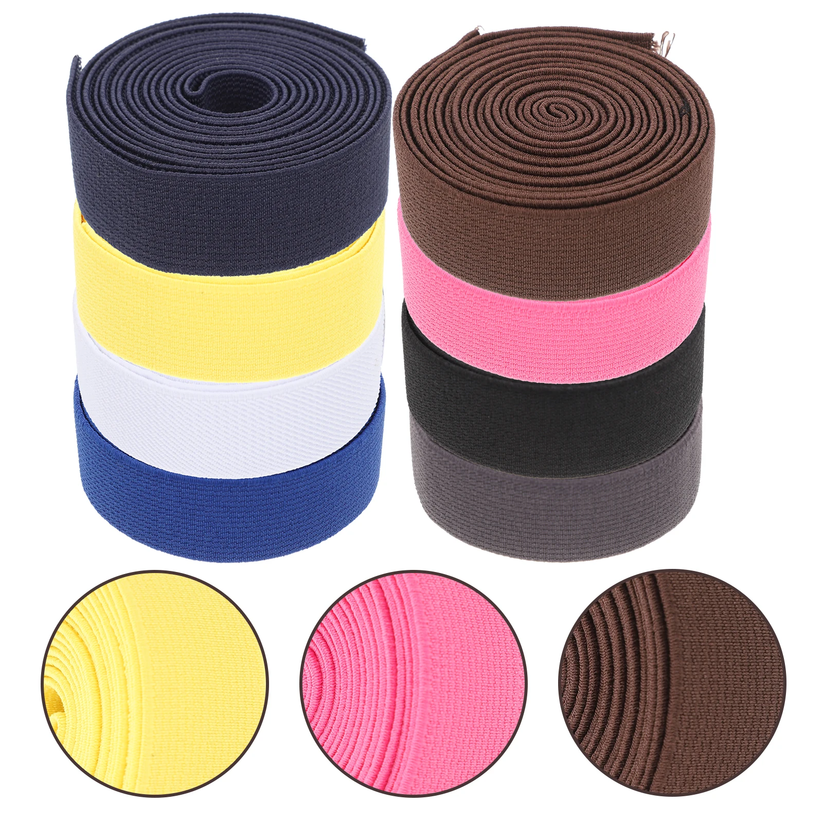 

8pcs Colorful Elastic Sewing Bands High Elastic Wear-Resistant Stretch Bands For Clothing Diy Crafting Costumes Decorative Belts