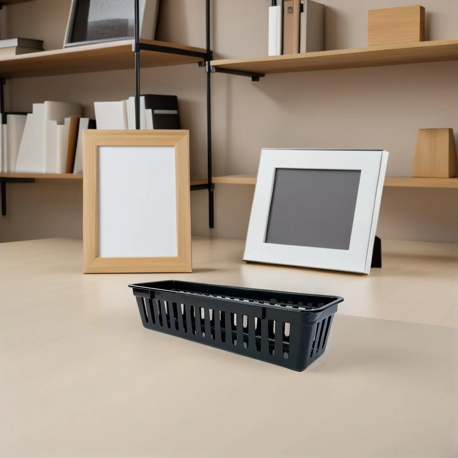 

12Pcs Plastic Desk Organizer Baskets Pencil Storage Container Classroom Stationery Tray for Crayons Pens Desktop Storage