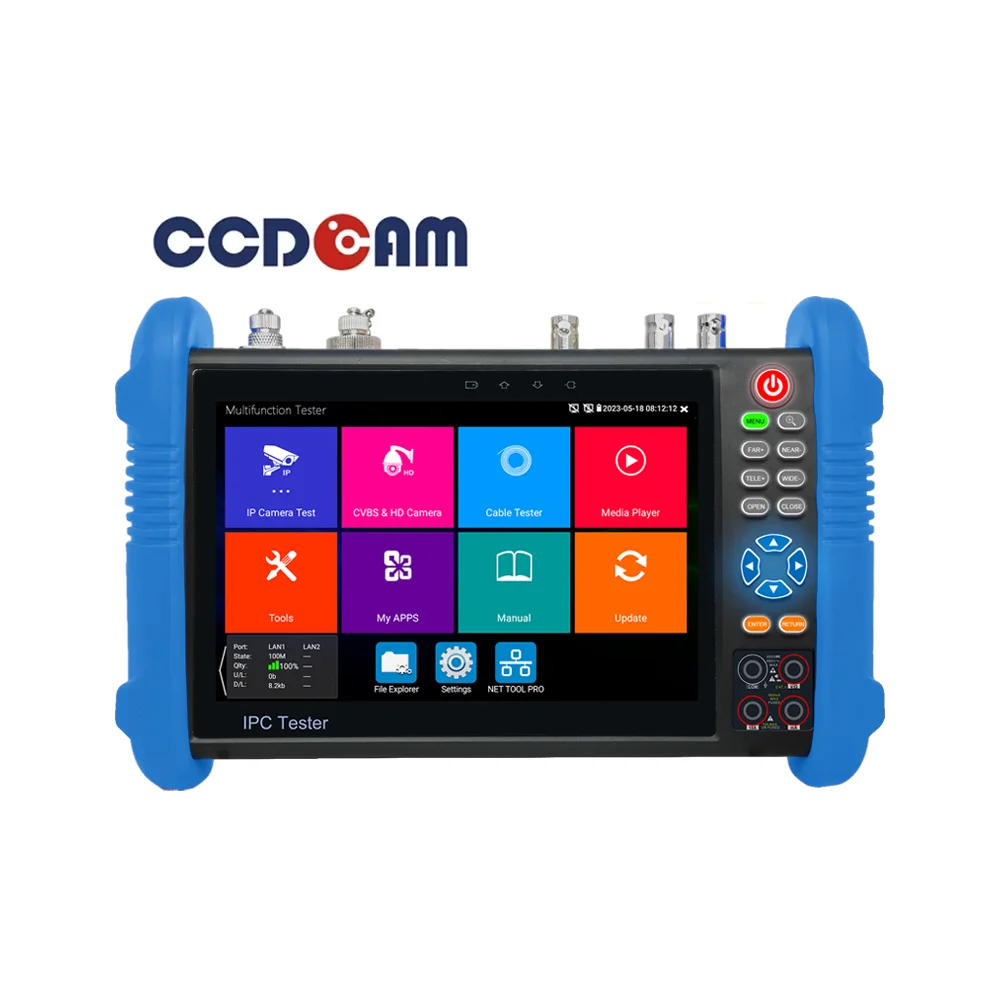 

IPC-9800CADH Pro 7\" IPS Touch CCTV Camera Tester H.265/264 8K IP 4K Analog AHD CVI + TVI Surveillance Accessories