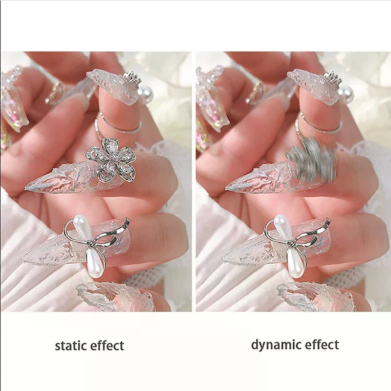 5 قطع من إكسسوارات المجوهرات الدوارة للمانيكير، محامل دوارة عالمية قابلة للدوران لتزيين الأظافر