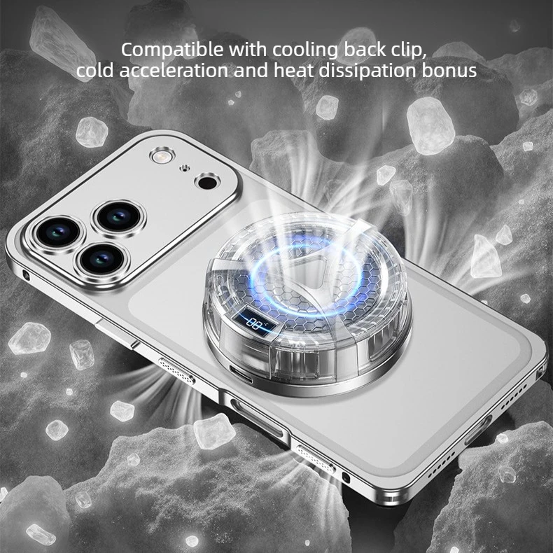 Stylowe metalowe etui na telefon z odprowadzaniem ciepła, pasujące do modeli iPhone 18, 17 Air, 16 E, 15, 14, 13, 12 Pro Max Plus, wykonane ze stopu, odporne na wstrząsy, z metalową ramką. — zdjęcie produktu 3