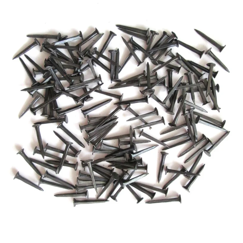 50g！Black Shoe Nails Square Small Iron Nails Woodboard Fall Leather Nails Triangle Nails Spikes Revised Mini Mending Shoes