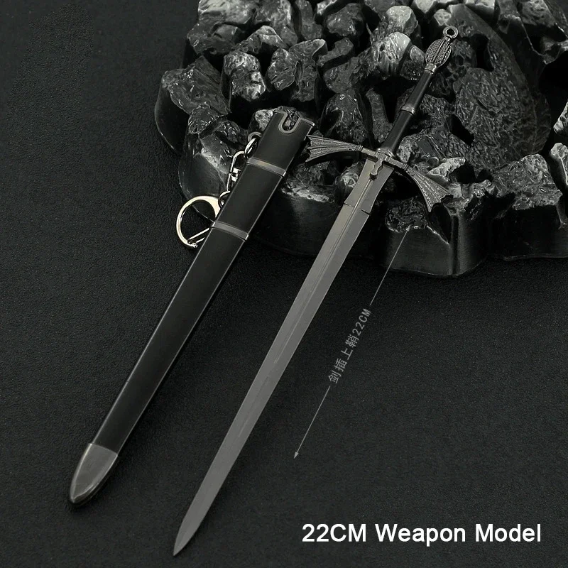 

22CM Game Peripheral Daemon Targaryen Sword of Thrones Valyrian Steel Full Metal Replica Miniature Weapon Model Crafts Ornaments