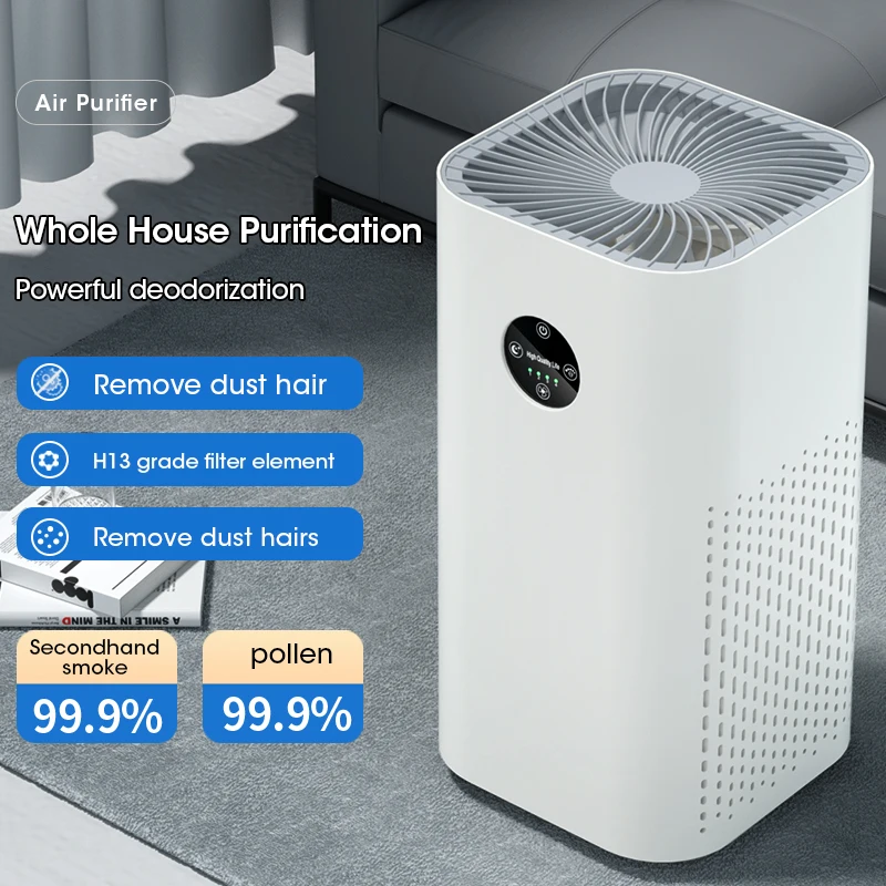 

Whole House Air Purifier Cleaner with HEPA Filter Negative Ion Dust Odor Smoke Remover Night Light Low Noise for Home Office