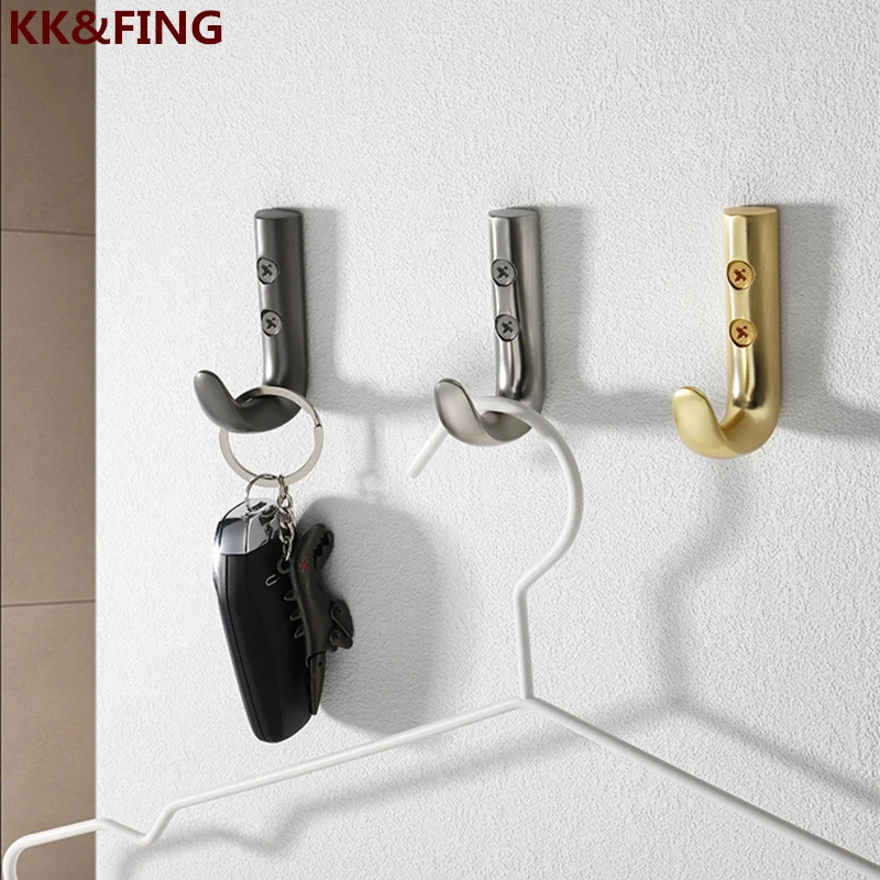 KK&FING New Single Coat Hook Black Light Luxury Simple Entrance Hook High-end Wardrobe Fitting Room Metal Wall Hook