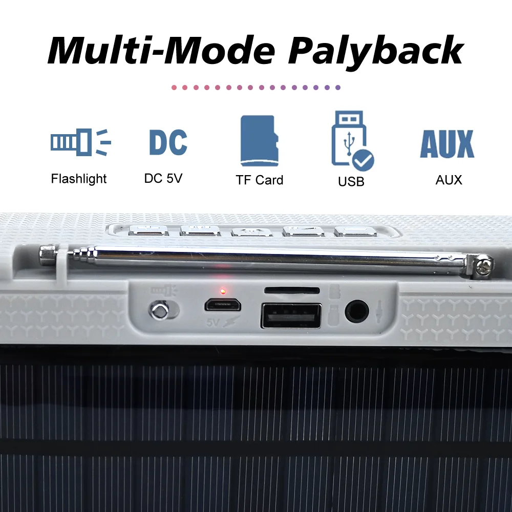 Outdoor Bluetooth Speakers Column Wireless Riding Stereo Music Player TG280 1200mAh AUX FM Radio Flashlight