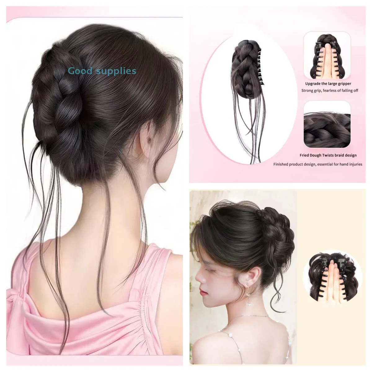 

Synthetic Wig Ponytail Top Hair Claw Flower Bud Hair Extension Invisible Hairpiece Ponytail For Women Dress Up Hair Accessories